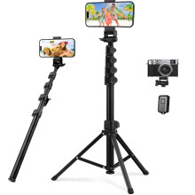 Selfie Stick Tripod, 51" Extendable All in One Phone Tripod with Bluetooth Remote Portable Camera Stand Holder Compatible for iPhone 12 Pro/12 Mini/11