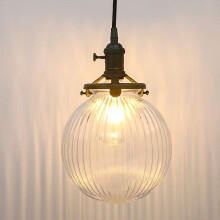 Vintage Black Pendant Light Fittings with Globe Glass lampshade, Industrial Pendant Light Fitting Chandelier for Kitchen Dining Room Bedroom