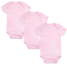 Baby Vests, Baby Bodysuits Short Sleeved, UK Brand, 3 Pack, Pink, 3-6 Months