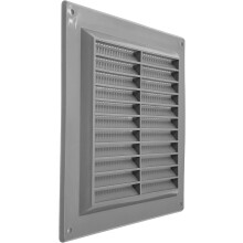 6'' x 6'' Inch / 150 x 150 mm (Outer) Plastic Vent Cover - Grey Square Soffit Vent - Exhaust Ventilation Louver - Air Inlet Grille Cover - Built-in