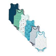 Body Baby Ärmellos, 6er Pack Ombro Blue (747), 56