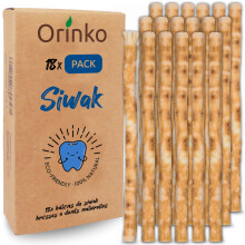 ORINKO Miswak Stick x16 - Natural Chewable Wooden Toothbrush for Oral Hygiene - Organic Miswak Dental Tool for Fresh Breath - Reusable Miswak for