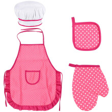 Chef Set for Kids, Adjustable Cooking Apron for Toddler, Children Kitchen Baking with Child Chef Hat, Kids Cooking Mitt, Heat Resistant Mat for Boys