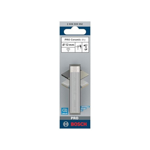 Bosch Foret - BOSCH - 2608599052 - 12 mm - Diamant (usage à sec, cire) - Queue cylindrique