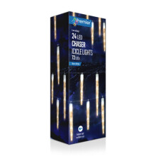 Premier 24 Multi-Function LED Chaser Icicle Lights, Warm White - 6.9m