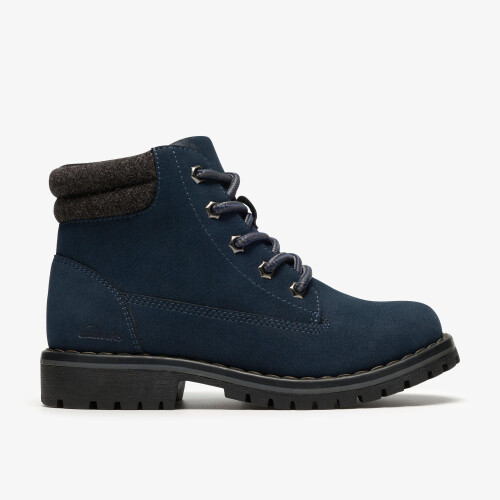 Clarks (Wide, 12 (Children's)) Cliff Lace K Navy
