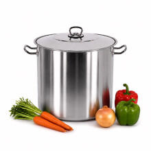 GEEZY Gastro Large Deep Stainless Steel Stock Pot with Lid Induction Stockpot 11L
