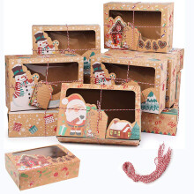 Vicor Christmas Cookie Boxes,12pcs Christmas Wrapping boxes,Bakery Boxes for Holiday Xmas wrapping gifts
