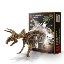 Dinosaur Dig Kit Triceratops, Dino Skeleton Fossil Excavation Kit Realistic Dinosaur Model Educational Toys Gift for Children Boys Girls Christmas/New