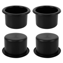 4 Pieces Cup Holder Insert, 87mm Diameter Black Plastic Table Drinks Holder for Sofa, Couch, RV, Car, and Boat