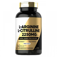 (240 capsules) Nitric Oxide Supplement Capsules, Arginine and Citrulline Dietary Supplement, Blood Circulation Support, 60 Count