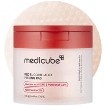 (Standard Specifications, red) tkmedicube Facial Cotton Pads for Hydrating Moisturizing, Large Capacity 50 Pads, Pore Tightening, Oil Control, Unisex