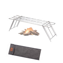 CAMPINGMOON 304 Stainless Steel Cooking Grates for Camping Stove Grill Campfire Open Fire with Carry Bag MTG-C (with Removable Short Legs and Carrying