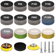 187 Pieces 2 Inch Sanding Disc, GOH DODD Wet Dry Sandpaper with Interface Pad and Backer Plate 1/4" Shank, 60-10000 Grits Grinding Abrasive Sand Paper