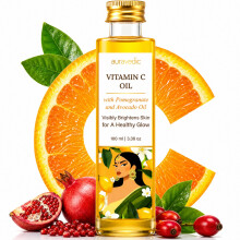 Vitamin C Face Oil | Lightweight Hydrating Facial Massage Oil | Pomegranate & Avocado for Dry, Dull Skin | Daily Moisturiser for Radiant, Glowing