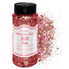 Holographic Chunky Glitter, JEMESI 100g Craft Glitter, Face Glitter, Cosmetic Grade Sequins Glitter for Body, Eyes, Epoxy Resin, Festival Party Art