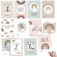 32 Milestone Cards for Babies and Toddlers - for Boys and Girls - Rainbow - Gift Idea for Birth, Baby Shower or Christening - Milestone Cards