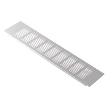 Aluminum 400x100mm Vent Grill/Cover - Silver 16x4 inch Air Grate Plinth - Kitchen Worktop Grille - Door Ventilation grille