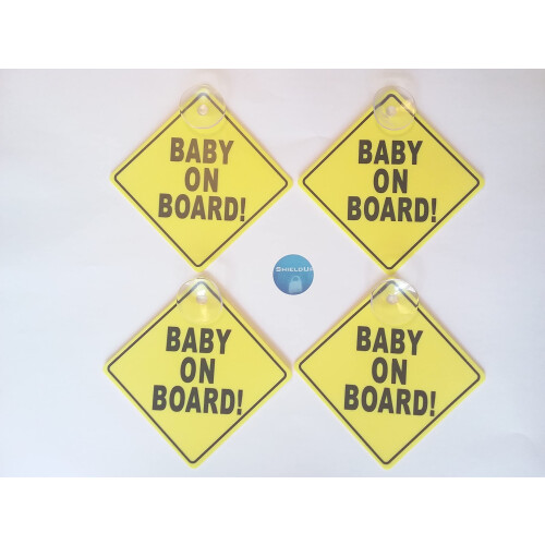 4 x ShieldUp Baby On Board Sign for Car