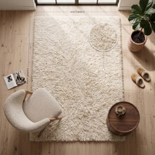 (Cream, 200 x 290 cm) Shaggy Non Slip Rugs Bedroom Living Room Area Rugs Hallway Runner Fluffy Carpets Bath Door Mats