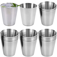 Stainless Steel Shot Cups, 16 PCS Schnapps Cup Metal Shot Glasses Tumblers Mini Wine Drinking Glasses Travel Wine Cup Stackable Drinking Cups Portable