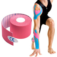 Pink Kinesiology Tape, Therapeutic Adhesive Kt Tape Roll - 5cm Waterproof Sports Strapping Tape - Ideal for Exercise, Sports and Injury