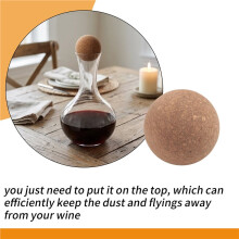 2 Pieces Wooden Cork Wine Stopper, Cork Stopper for Wine Decanter Carafe Bottle Replacement 2.4 Inch/ 6.1 cm