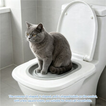 Plastic Cats Toilet Training Kit Reusable Puppy Cats Litter Mat Cats Toilet Trainer Toilet Pets Cleaning Cats Training,C