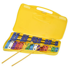 25 Notes Glockenspiel Xylophone Aluminum Percussion Rhythm Musical Teaching Instrument with 2 Mallets Handheld Case