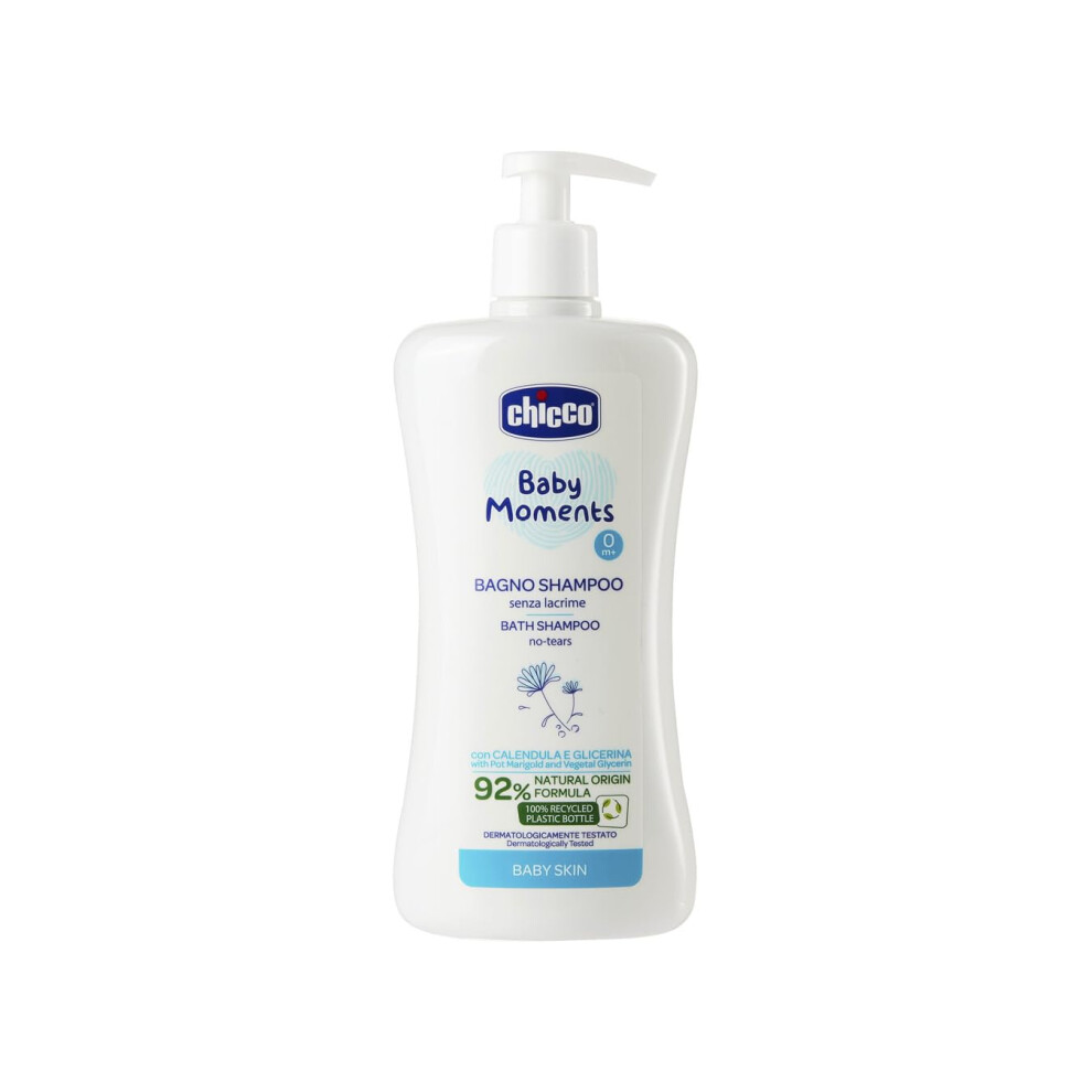 Chicco Baby Moments Shampoo & Body Wash, Tear-Free Formula, Dermatologically and Ophthalmologically tested, Suitable for Sensitive Skin, 100% Recycled Plastic, 500ml, 00010591000000 - Image 5