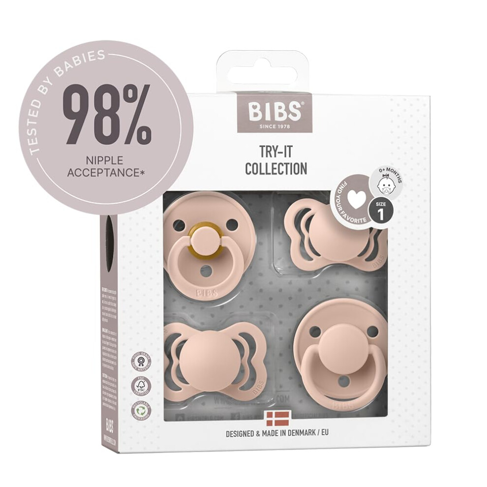 Bibs Pacifiers Try-It Collection Size 1 Blush - Image 4