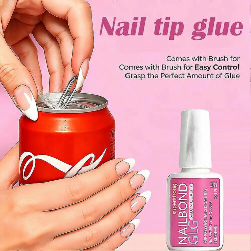 Nail Glue for Press On Nails - Brush Applicator & Instant Dry 2