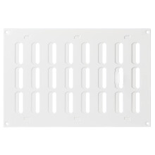 White 300x200mm / 12x8 inch Adjustable Sliding Hit and Miss Ventilation Grille - Metal Air Vent Cover