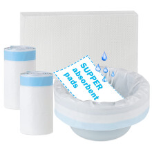 Commode Liner with Absorbent Pads Pack of 40 Super Absorbent Disposable Commode/Bed Pan Liners Disposable Waste Bags for Commode Chair,Portable Toilet