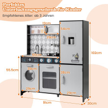 Houten speelkeukenset met ijsmachine en oven