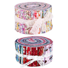 72 Pieces Jelly Fabric Roll - 2.5 Inch Precut Flower Patchwork Strips for Quilting & Crafts