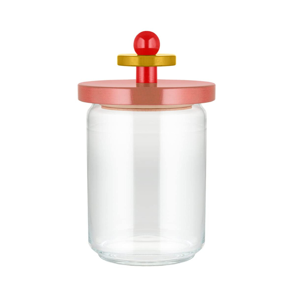Alessi Mr. Sottsass I Suppose ES16 / 100 2 - Design Hermetic Glass Jar with Lid in Beech, Pink, Red and Yellow Wood - Image 4