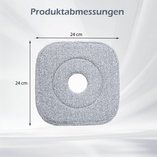 Set van 6 microvezel dweilpads, 24,5 x 24,5 cm, grijs