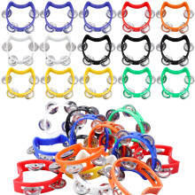 Half Moon Tambourine 30 PCS Tambourine with Bells Plastic Tambourines for Children Hand Held Baby Tambourine with 4 Bells Percussion Instruments for