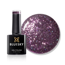 Dazzling Platinum Gel Nail Polish 10ml, You Shimmer - BDP07, Purple Glitter Gel Nail Polish for 21 Day Manicure, Requires Curing Under LED UV Nail