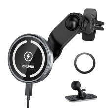 for MagSafe Car Mount Charger iPhone Wireless Car Charger, Stick on Dashboard Magnetic Phone Holder Mount for iPhone 17 Pro Max 16 15 14 Series, 15W