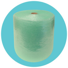 Biodegradable Green Bubble Wrap Roll, 400mm x 50m, Long Length Small Bubble Cushioning for Moving, Packaging and Storage