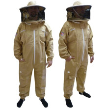 Round Hat Cotton Beekeeping Suit – Olive Protective Clothing for Beekeepers, Traditional Professional Bee Keeping Outfit (XL)