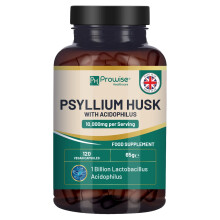 Psyllium Husk 10000mg with Acidophilus 1 Billion CFU, 120 Vegan Capsules