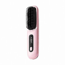 (Pink) Numoya Brush Pro Rechargeable Cordless Hair Straightener