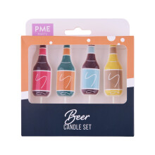 Beer Bottles Party Pick Candles, Pack of 4