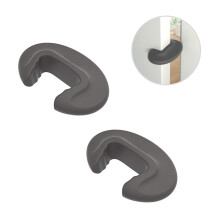 Home Safety Door Slam Stopper | Baby Safety Finger Guards for Internal Doors | Includes 2 Plastic Baby Proofing Door Stoppers | Dark Grey