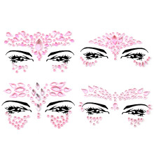 Face Gems Adhesive Glitter Face Jewels Tattoo Sticker Festival Gems Rave Party Body Make Up Body Jewels (4 PCS Pink (Z4ZAKPNKA))