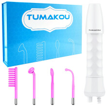 High Frequency Wand - TUMAKOU Portable Argon Light Therapy High Frequency Facial Skin Tightening Wand Machine for Acne,Wrinkle,Anti Aging,Hair - with
