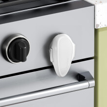 1 PC Child Safety Oven Door Lock, Childproof Oven Front Lock, Heat-Resistant Material, Durable & Easy to Install (White)
